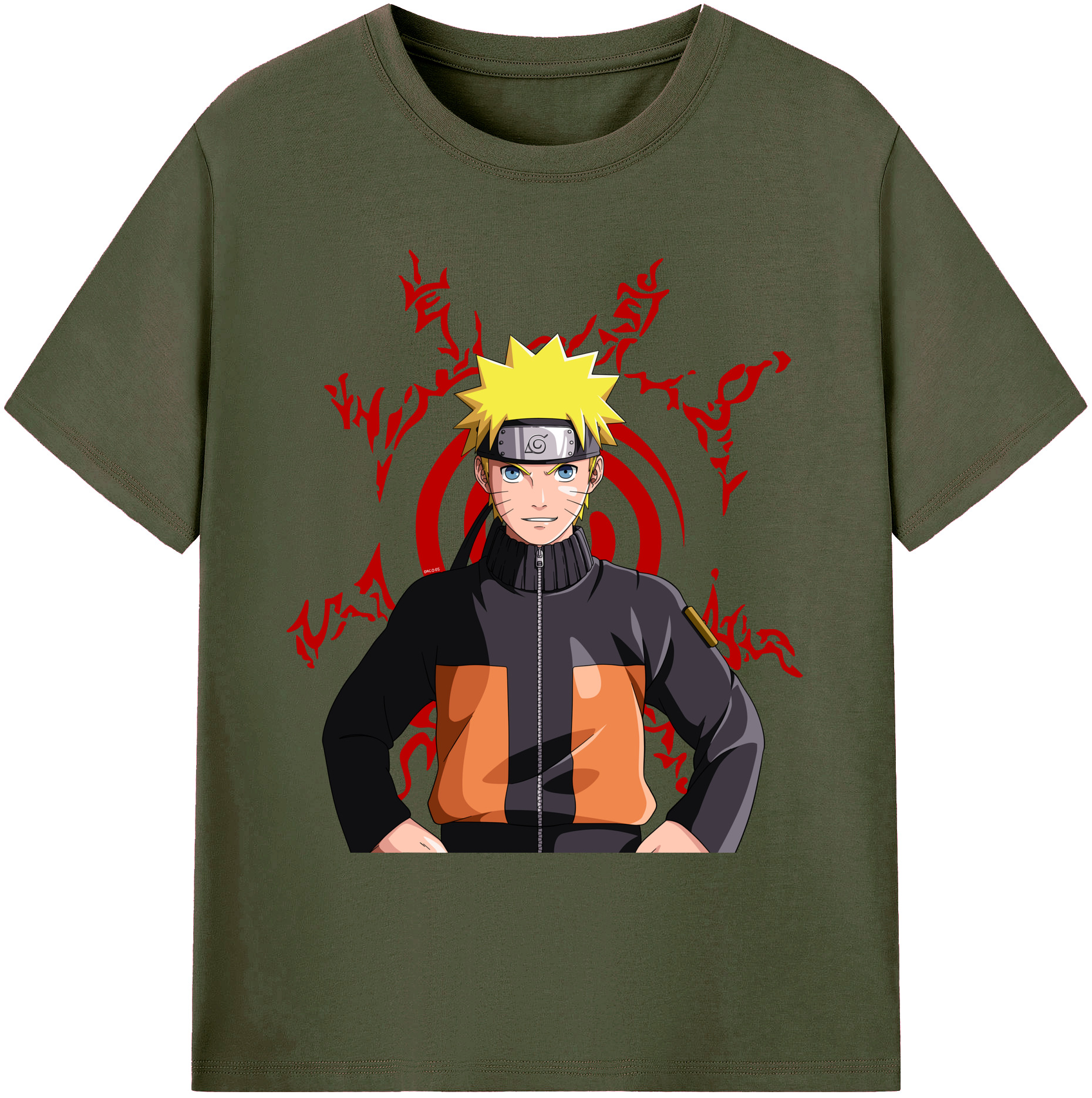 （画像用） NARUTO -ナルト- うずまき ナルト Uzumaki Naruto 綿100％ メンズ半袖Tシャツ｜肌触りやわらか＆通気性